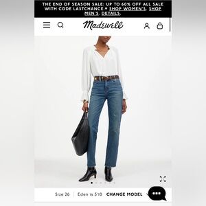 Madewell 
x kaihara denim the rail straight jean
size: 28
color: hornbrook wash